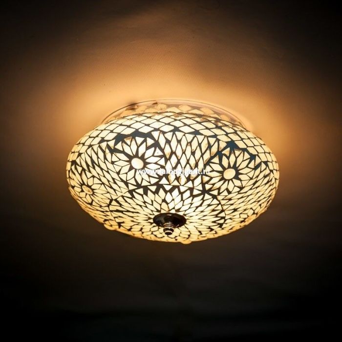 Transparent oriental flush ceiling light mosaic, Mimoun