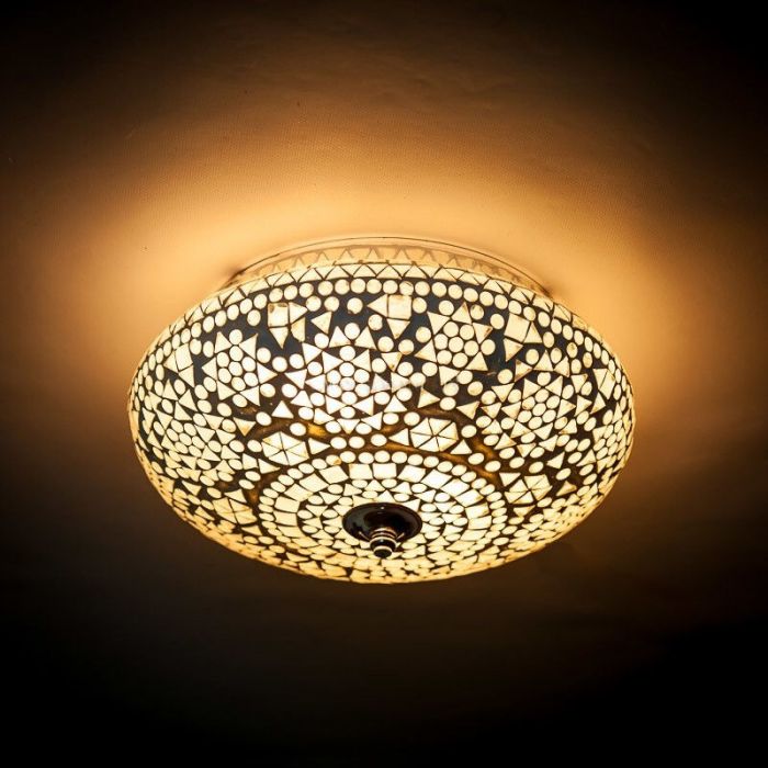 Transparent oriental flush ceiling light mosaic, Mimoun
