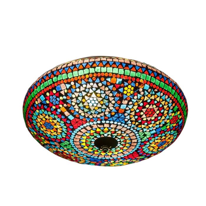 Multicoloured oriental flush ceiling light mosaic, Louay