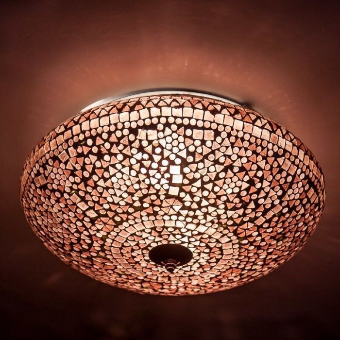 Purple oriental flush ceiling light mosaic, Louay