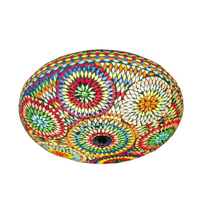 Multicoloured oriental flush ceiling light mosaic, Annas