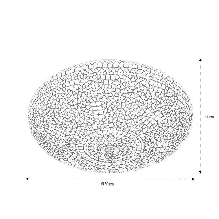 Transparent oriental flush ceiling light mosaic, Annas