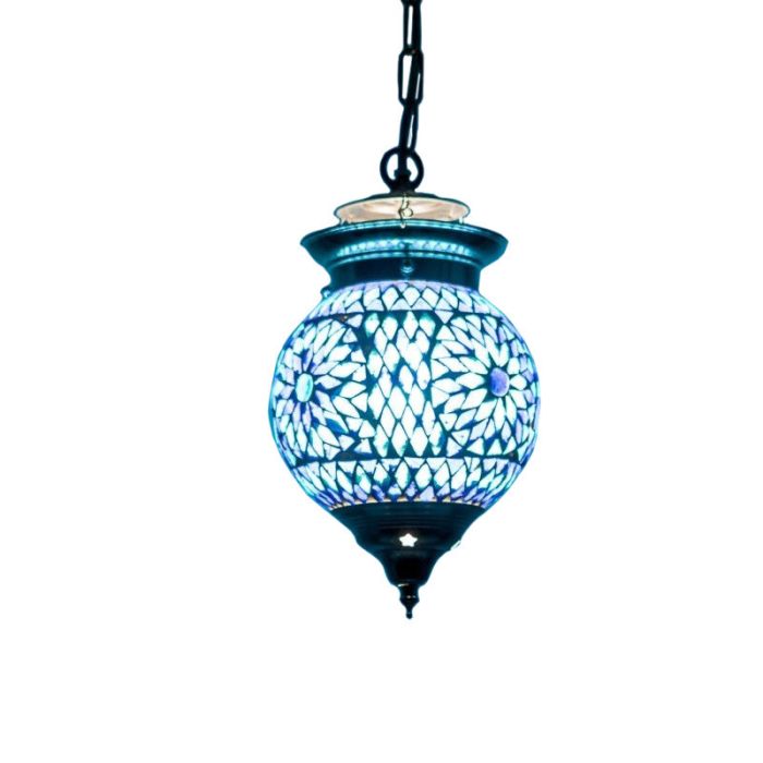 Blue oriental pendant light mosaic, Nisrin