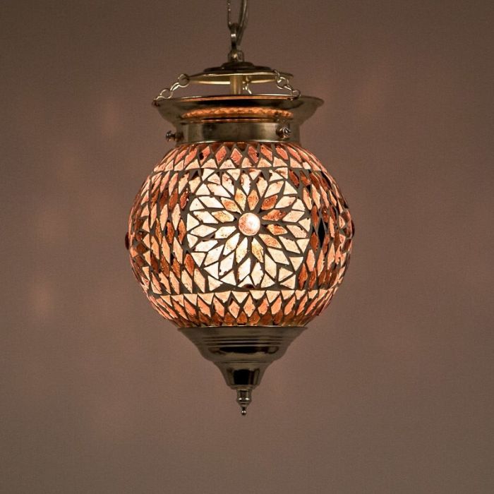 Purple oriental pendant light mosaic, Nisrin