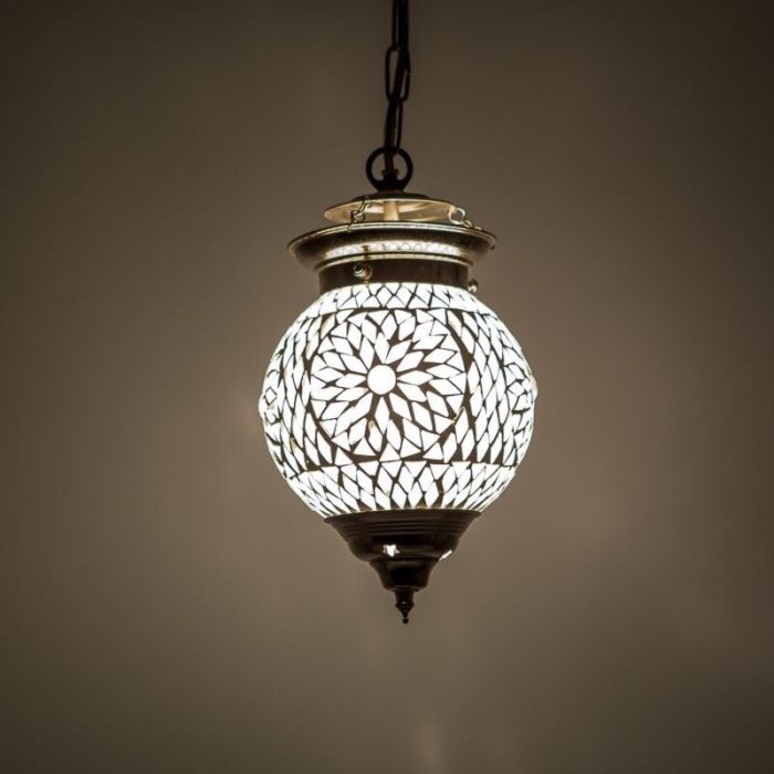 Transparent oriental pendant light mosaic, Nisrin