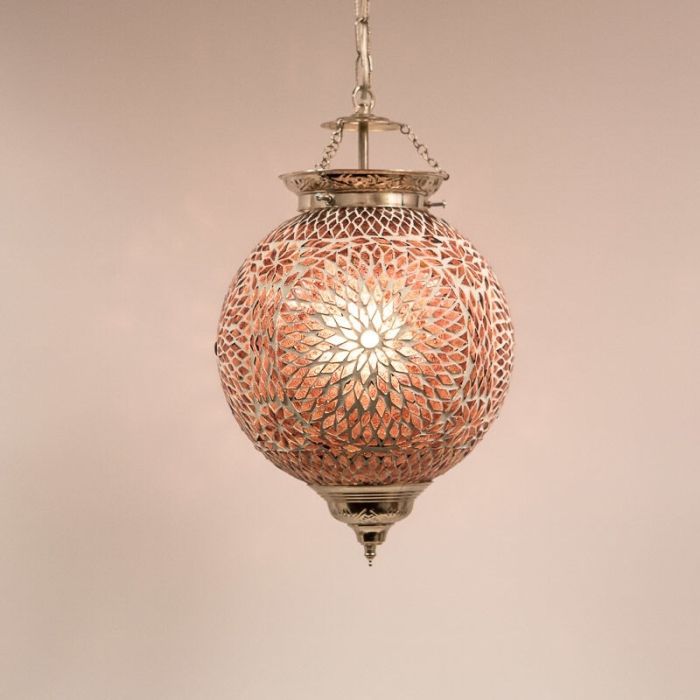 Purple oriental pendant light mosaic, Aziza