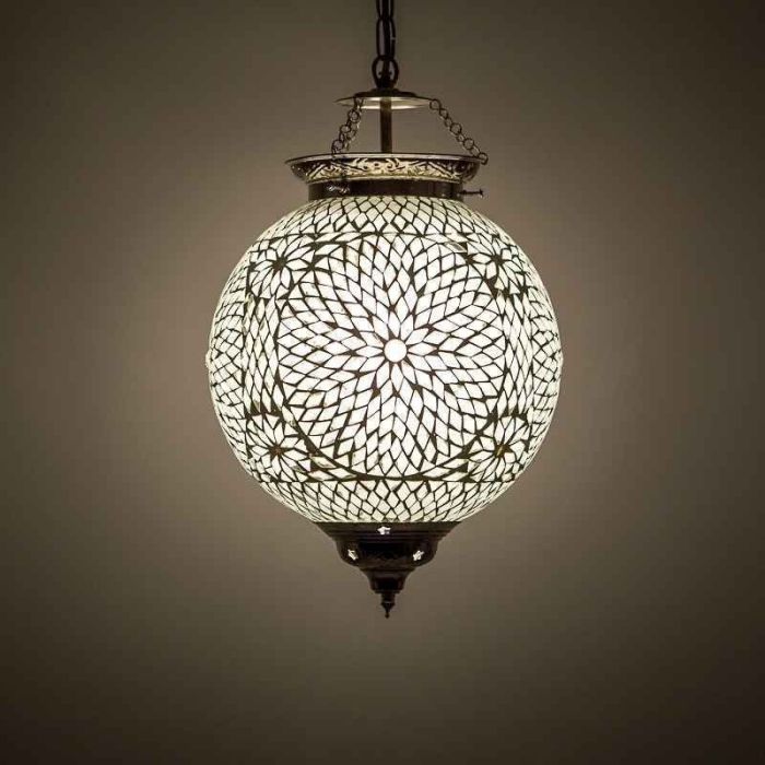 Transparent oriental pendant light mosaic, Aziza