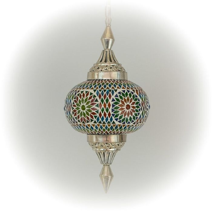 Multicoloured oriental pendant light mosaic, Aicha
