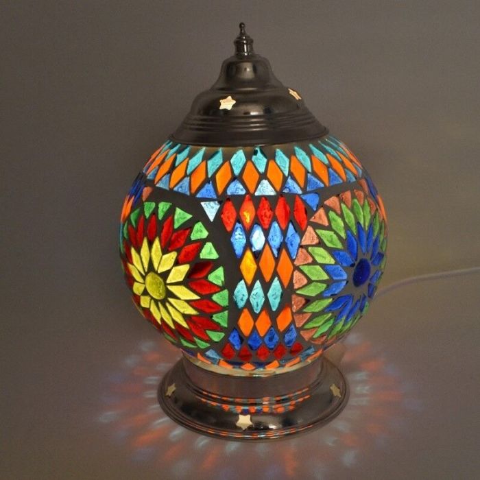 Multicoloured oriental table lamp mosaic, Sabri