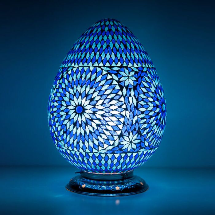 Blue oriental table lamp mosaic, Lara