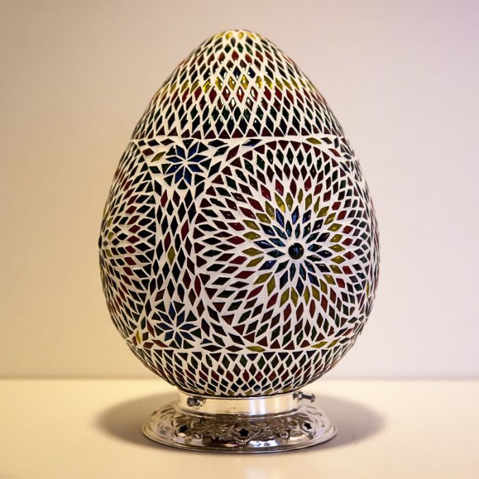 Multicoloured oriental table lamp mosaic, Lara