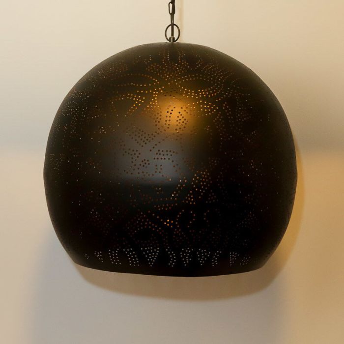 Black oriental pendant light filigree, Alyssa