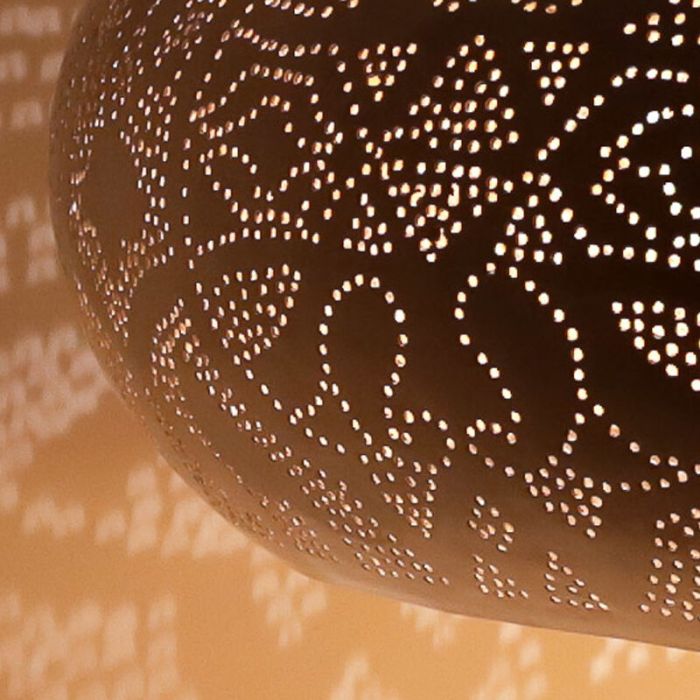 White oriental pendant light filigree, Zina