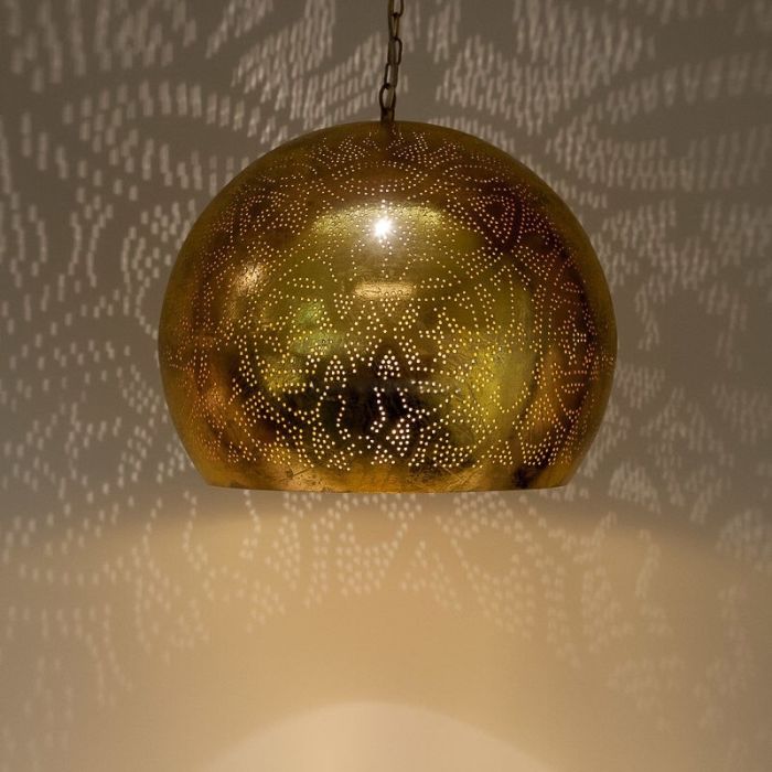 Golden oriental pendant light filigree, Kenza