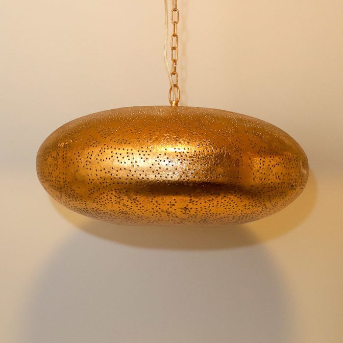 Golden oriental pendant light filigree, Zina