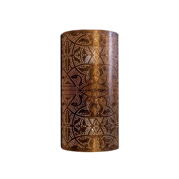 Copper oriental wall light filigree, Israe
