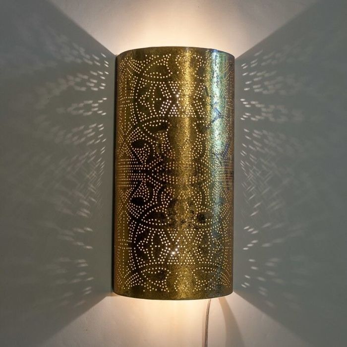 Golden oriental wall light filigree, Israe