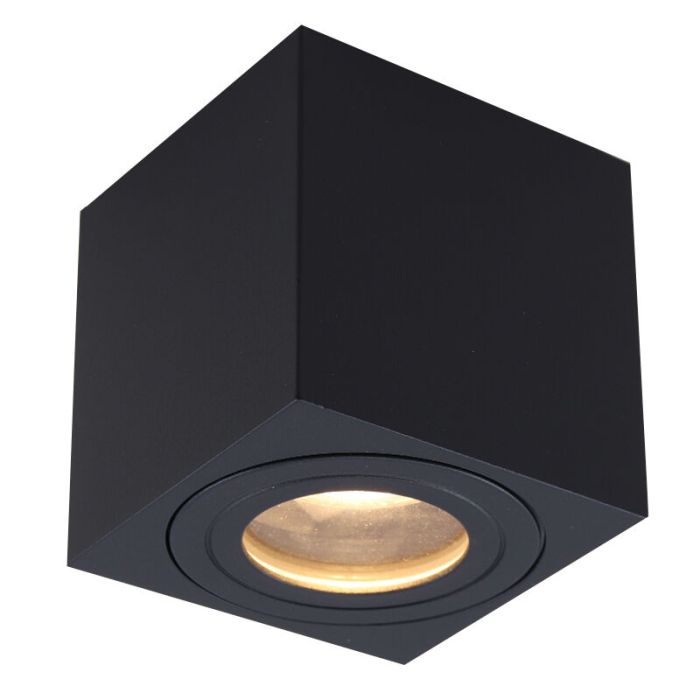 Modern surface mounted downlight black, Alion, IP44
