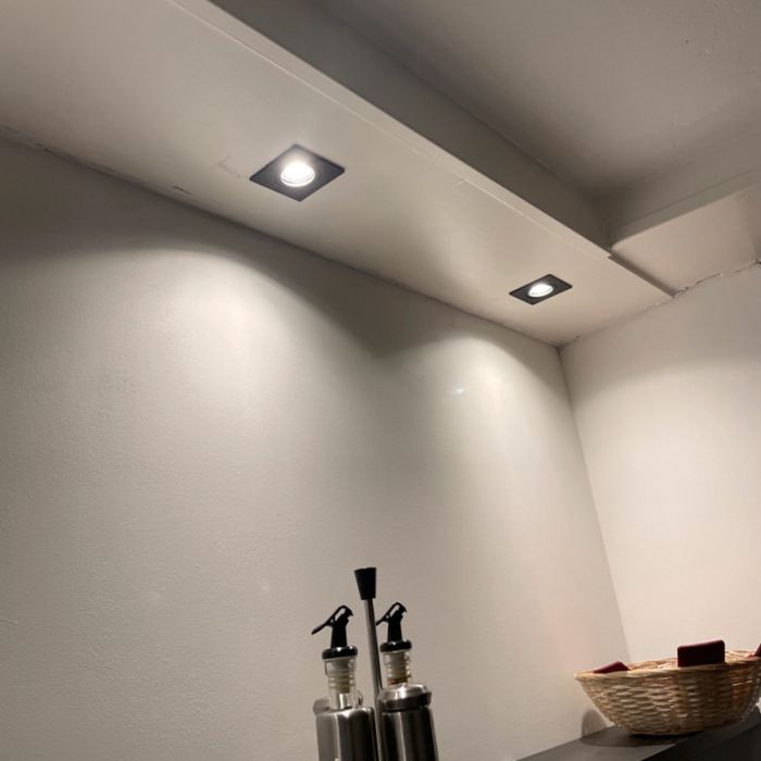 Aluminium recessed light black, Onno