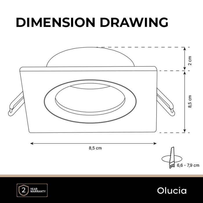 Aluminium recessed light white, Onno