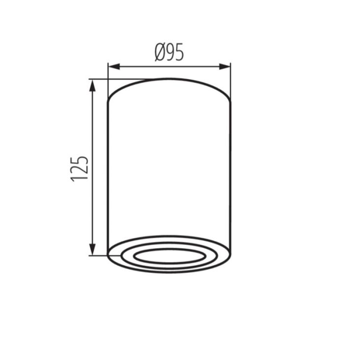 Modern surface mounted downlight black, Onno