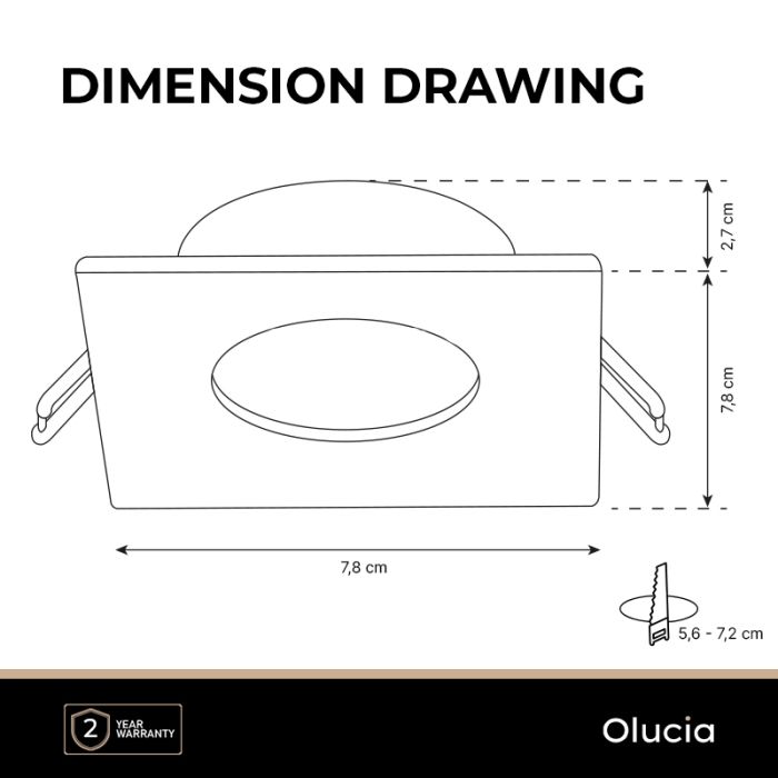 Aluminium recessed light black, Ravi