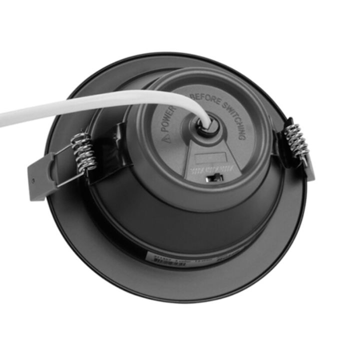 Black downlight aluminium, Otmar, 12W, white switch LED, IP22