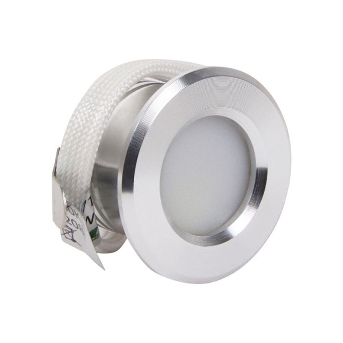Silver mini recessed downlight aluminium, Philomena, 1,5W, 2700K LED, IP44