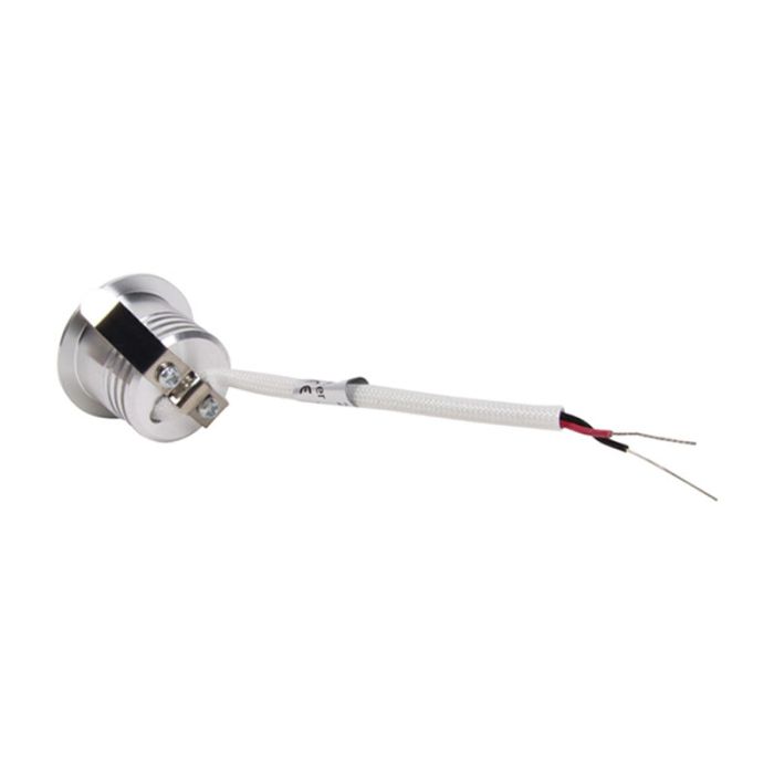 Silver mini recessed downlight aluminium, Philomena, 1,5W, 2700K LED, IP44