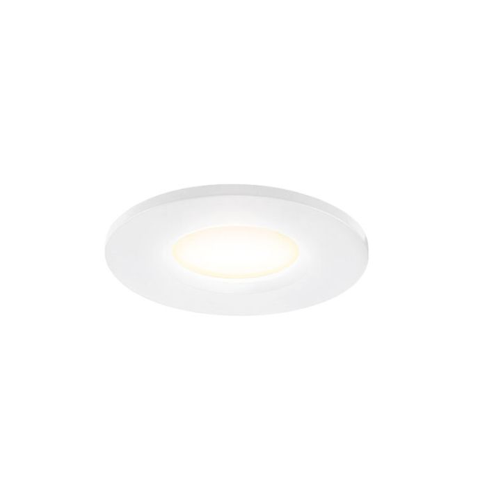 White mini recessed downlight aluminium, Philomena, 1,5W, 3000K LED, IP44