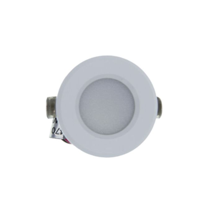White mini recessed downlight aluminium, Philomena, 1,5W, 3000K LED, IP44