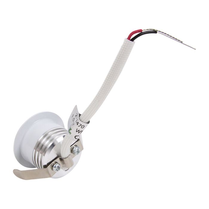 White mini recessed downlight aluminium, Philomena, 1,5W, 3000K LED, IP44