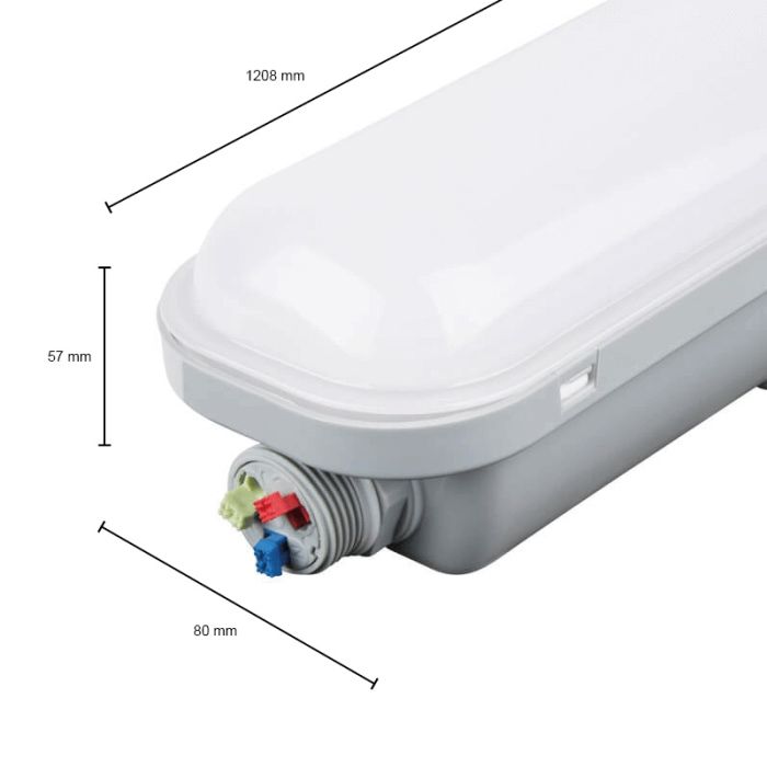 White LED batten light, Tribun, 30W, 4000K LED, IP65