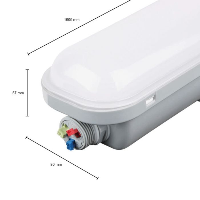 White LED batten light, Tribun, 50W, 4000K LED, IP65