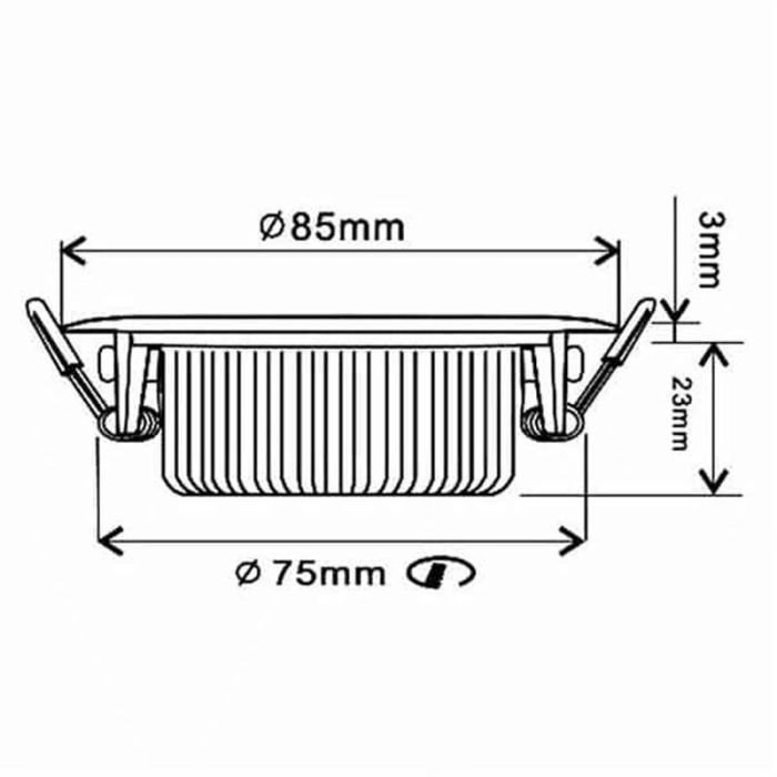 Black recessed light aluminium, Wimke, 5W, 3000K LED, IP44