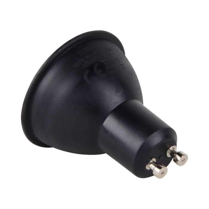 Dimmable GU10 LED bulb Antonie, black, 3W, 4000K