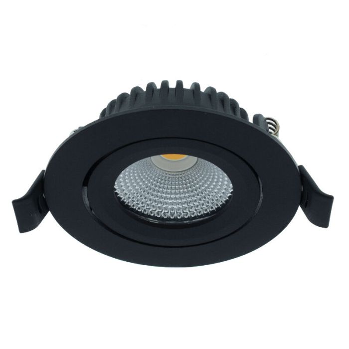 Black recessed light aluminium, Wimke, 5W, 2700K LED, IP44