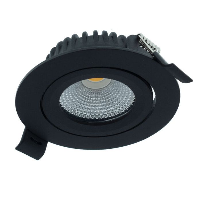 Black recessed light aluminium, Wimke, 5W, 2700K LED, IP44