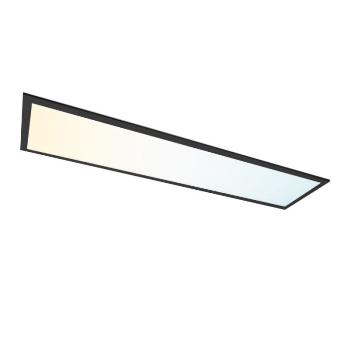 Black 1200x300 LED Panel - 100 lm/W - UGR<19 - Adjustable White - Back-Lit