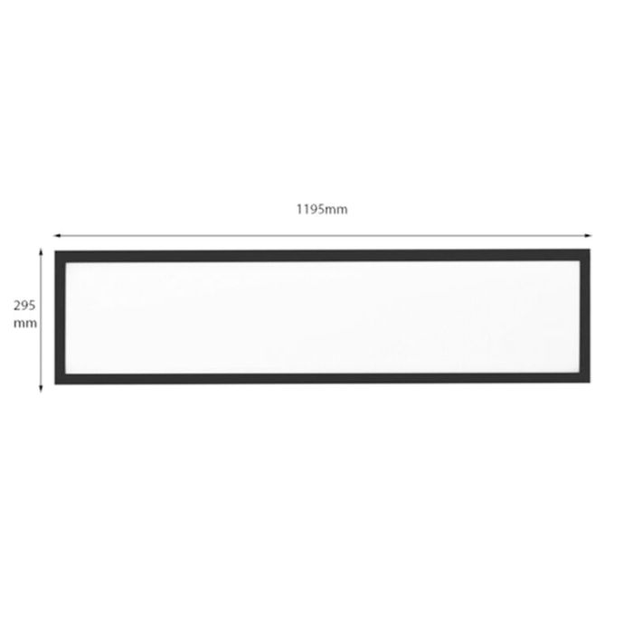 Black 1200x300 LED Panel - 100 lm/W - UGR<19 - Adjustable White - Back-Lit