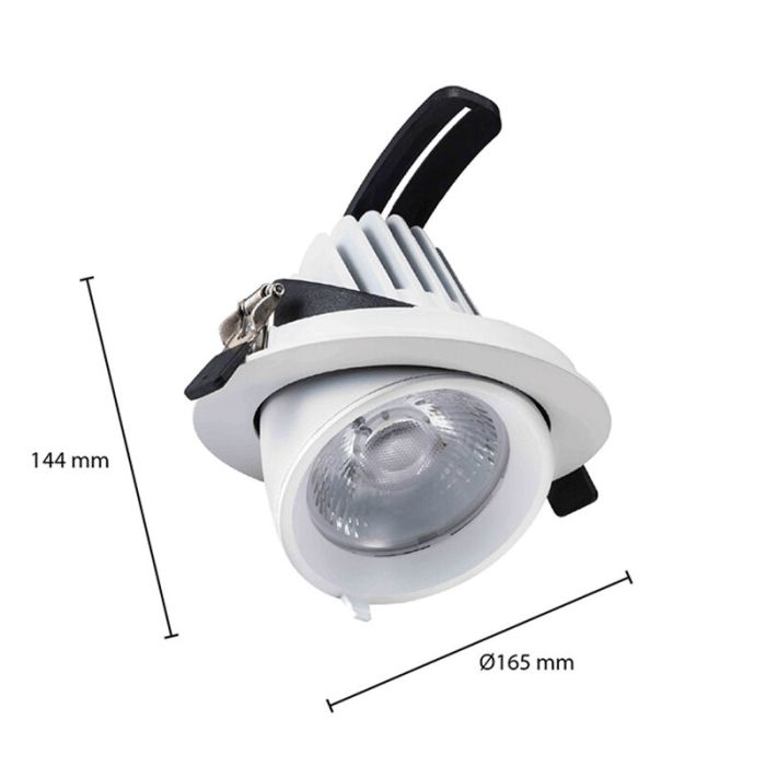 White downlight aluminium, Shanaya, 30W, white switch LED