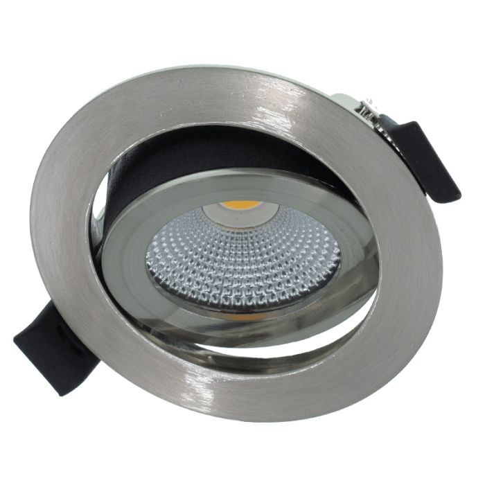 Silver downlight aluminium, Wimke, 5W, dim to warm LED, IP44