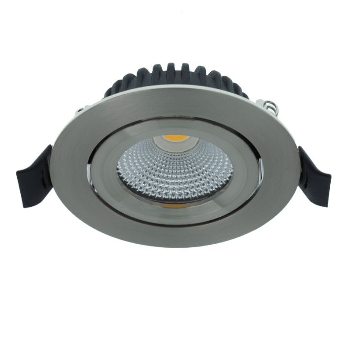 Silver downlight aluminium, Wimke, 5W, dim to warm LED, IP44