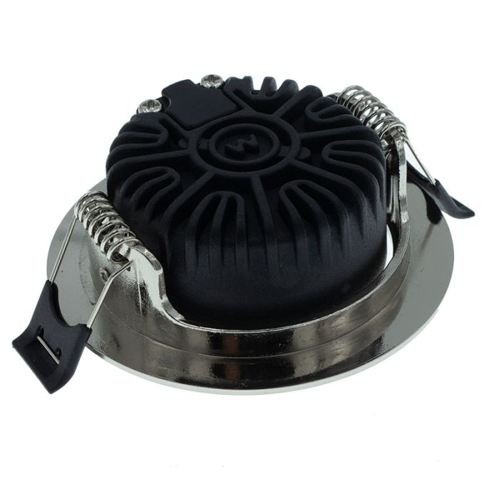 Silver downlight aluminium, Wimke, 5W, dim to warm LED, IP44