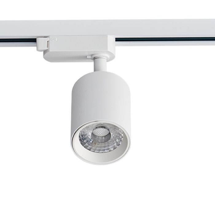 White 3-phase track spotlight Jayla, 10W, 4000K, Pro