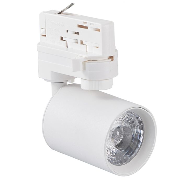 White 3-phase track spotlight Jayla, 10W, 4000K, Pro
