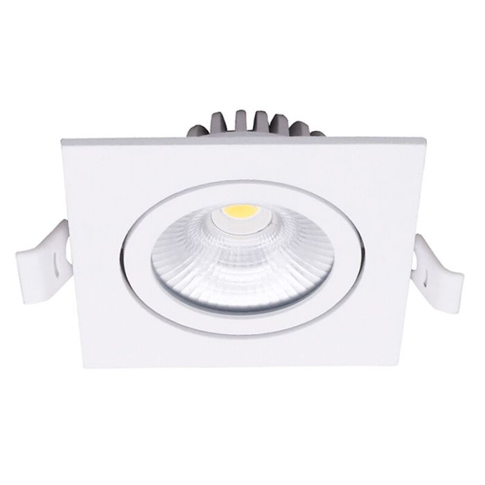 White recessed light aluminium, Laom, 6W, 2700K LED, IP22