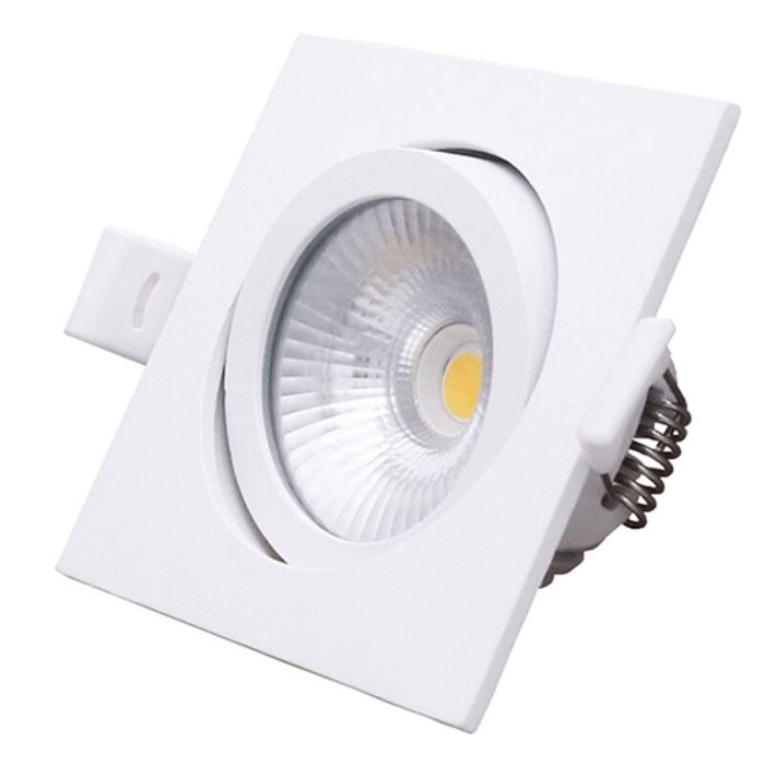 White recessed light aluminium, Laom, 6W, 2700K LED, IP22