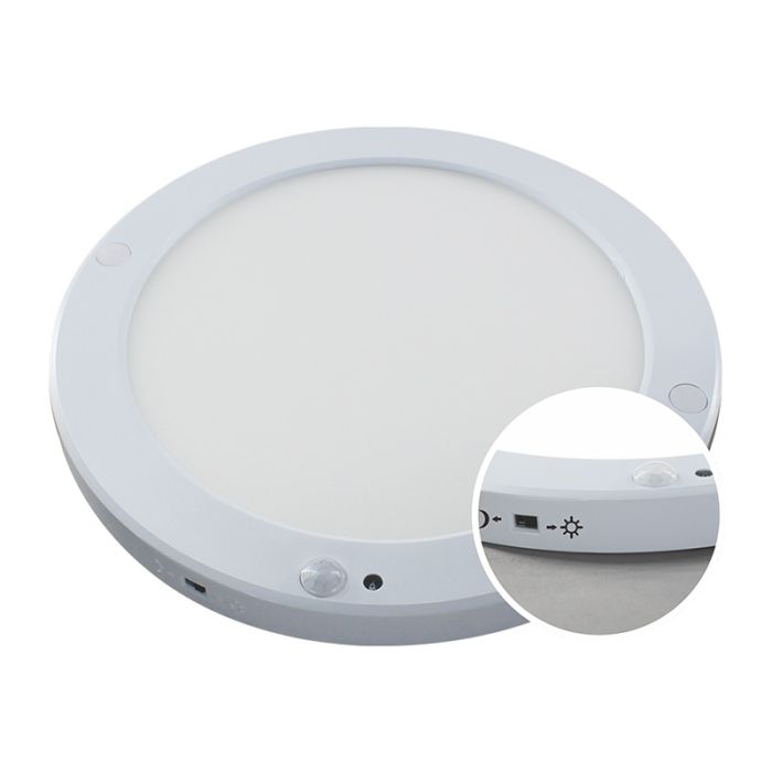 Recessed/surface-mounted LED downlight with motion sensor, Okno, 17.6W, white switch, IP22