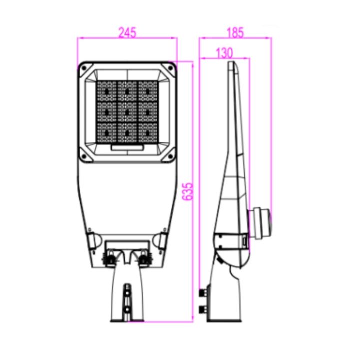 LED street light Vienna, 150 Watt, 5700K, 2 year warranty